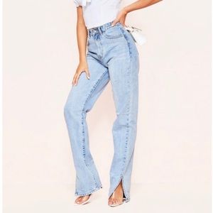 Straight leg split jeans
